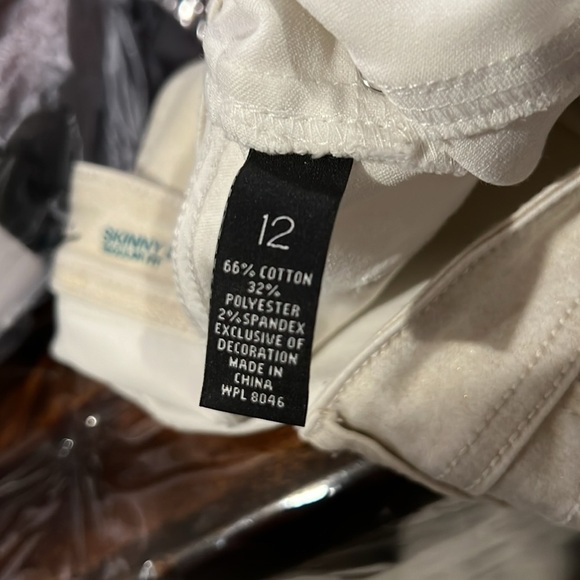 Bag013. LIKE NEW! Skinny Regular Fit Shimmer Cream Pants Sz 12 - Picture 7 of 7